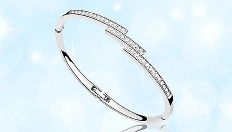 Swarovski elements triple crystal row bracelet discount